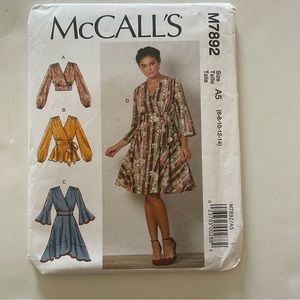 McCall’s Pattern Women’s Crop Top, Blouse,and Dress